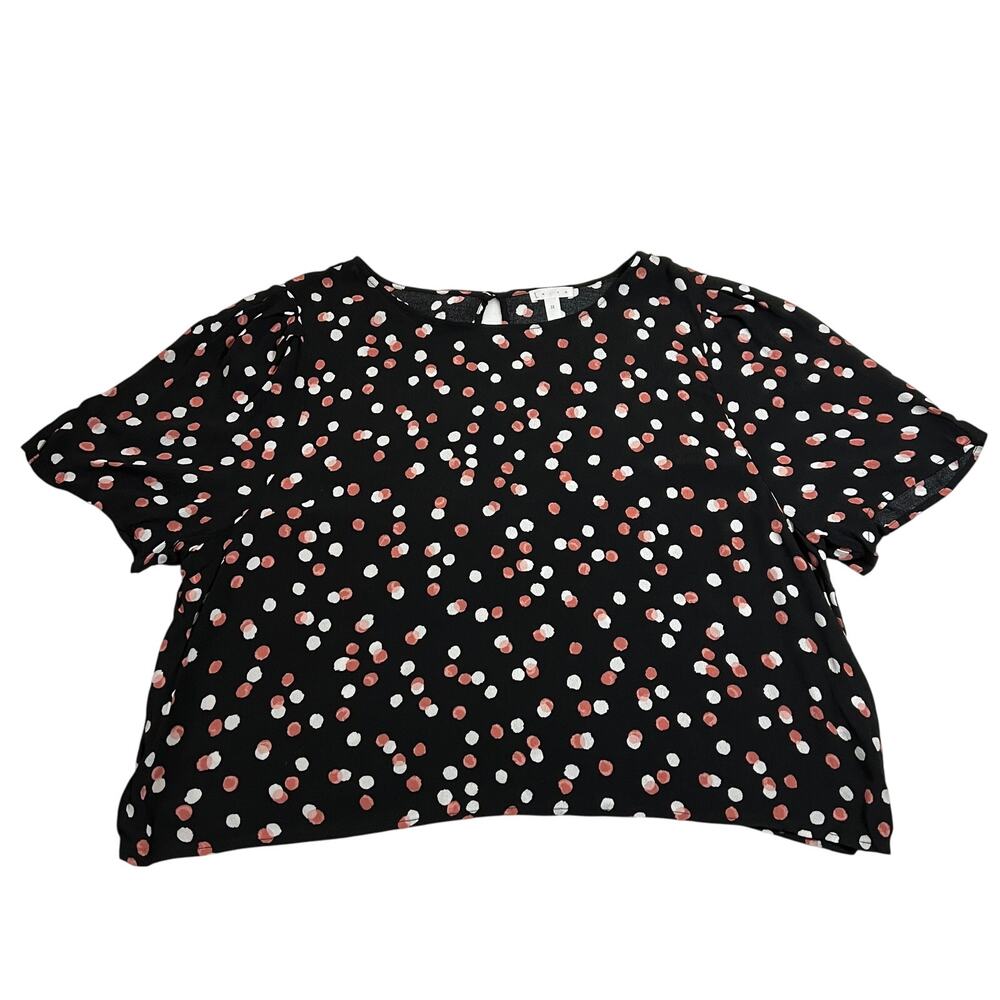 Leith Crewneck Polka Dot Blouse Size 2X Casual Lightweight Girly Party Colorful